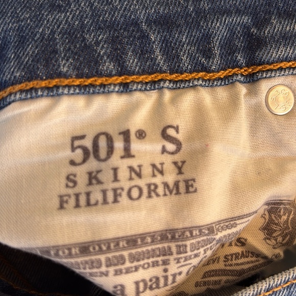 NWOT LEVIS 501s Skinny Jeans Raw Hem - Picture 10 of 10